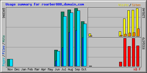 Usage summary for roarber888.domain.com